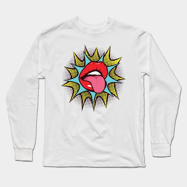 Pop art makeup vintage Long Sleeve T-Shirt by ABCSHOPDESIGN